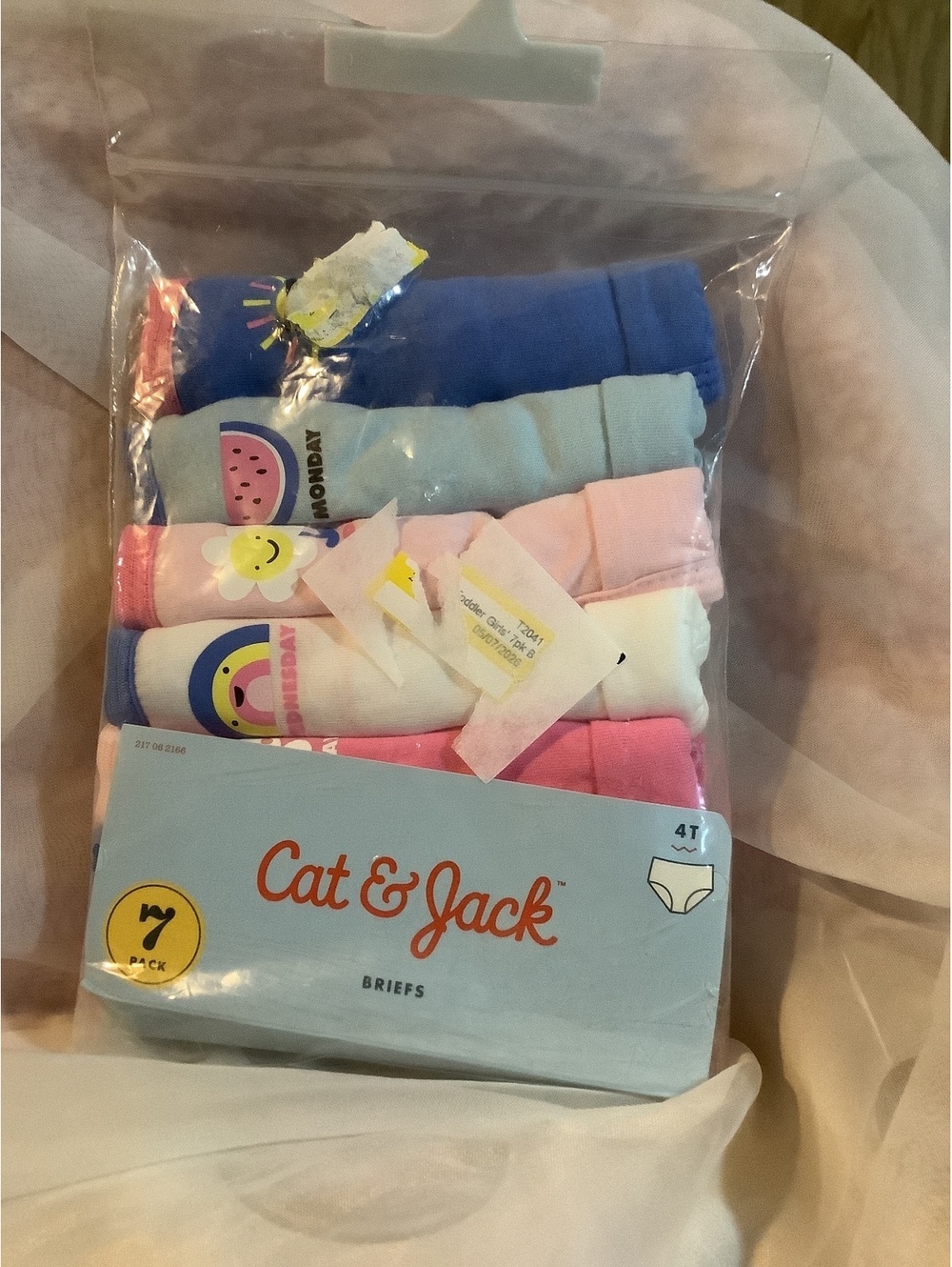 Cat & Jack Girls' 7-Pack Briefs Underwear Size 4T